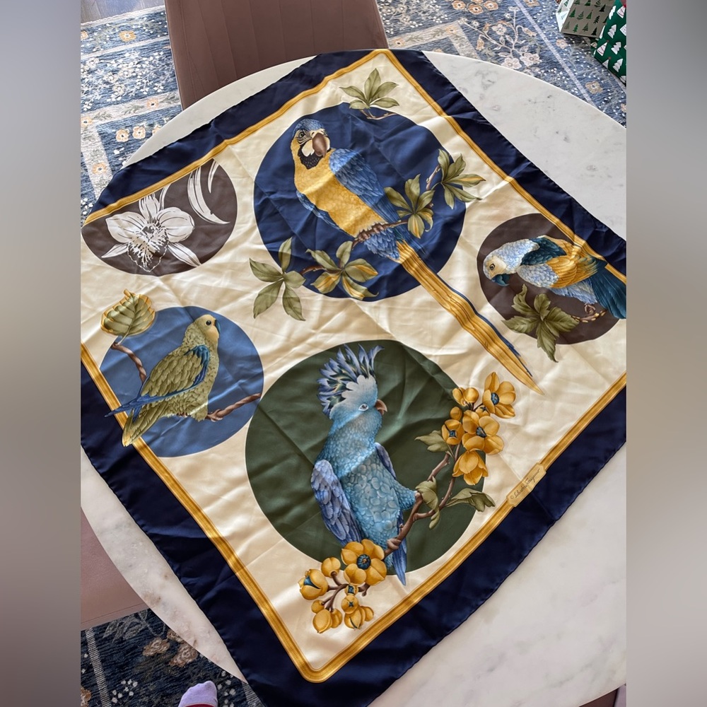 Salvatore Ferragamo Silk Bird Scarf